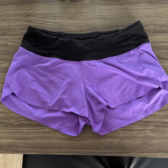 lululemon athletica Purple and Black Speed Up Shorts - Picture 1 of 5